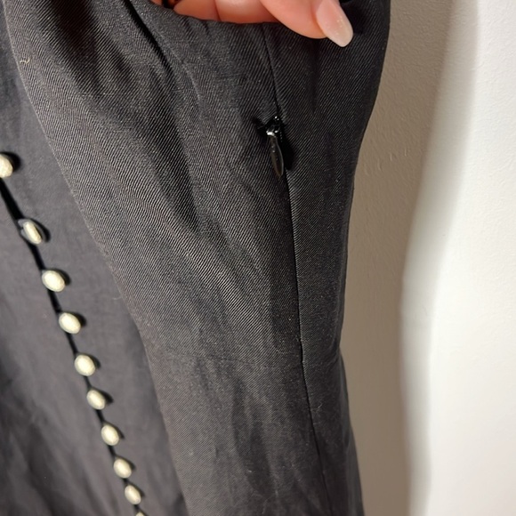 Tuckernuck Leighton Midi Dress Sleeveless Linen Blend Black Mandarin Collar XXL - Picture 7 of 17